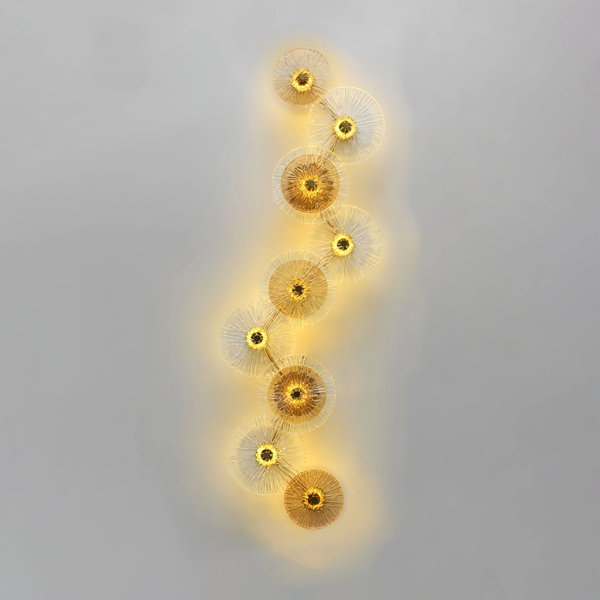Modern Lotus Flower Wall Sconce �C Artistic LED Light with Elegant Radial Disc Design