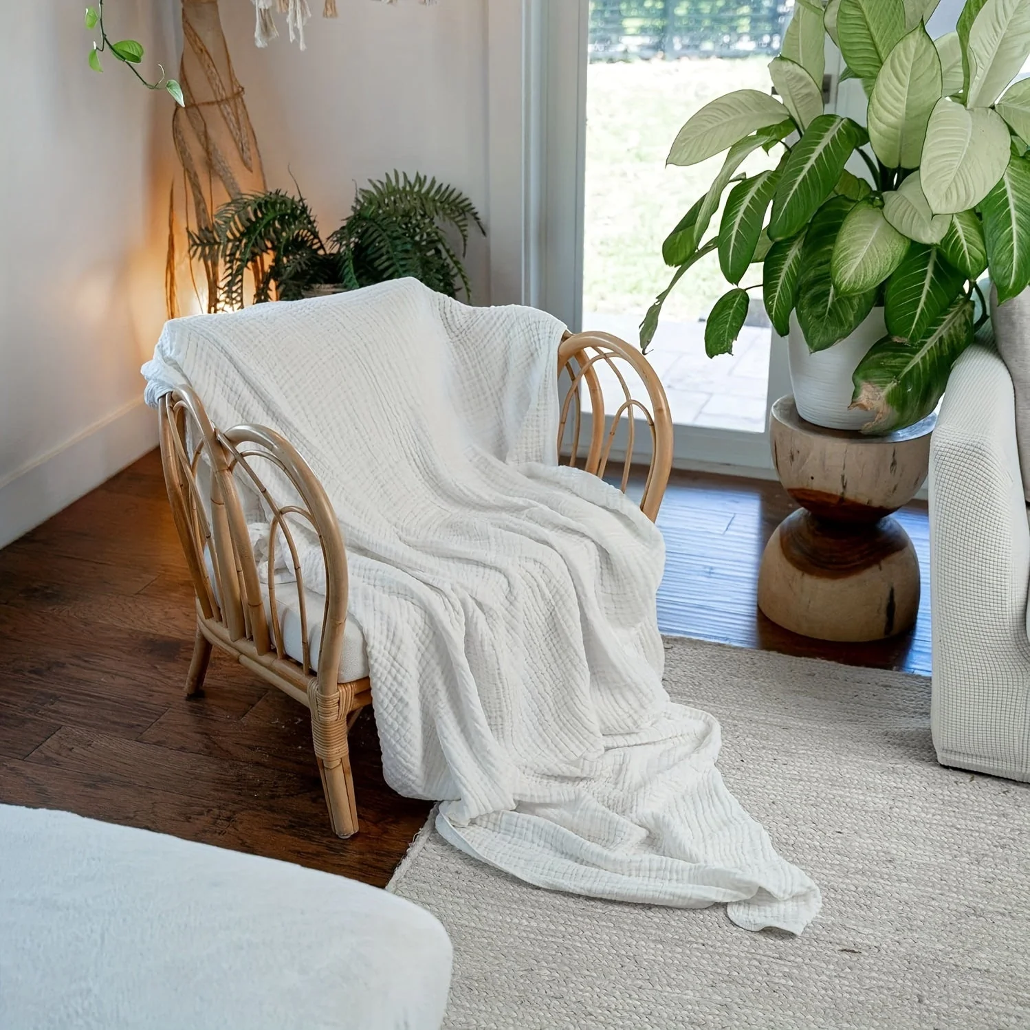 Bohemian Muslin Blanket, 6-Layer Gauze, Soft and Breathable