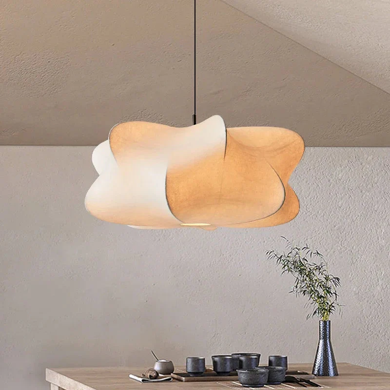 Wabi Sabi Silk Pendant Light �C Organic Sculptural Ceiling Lamp for Serene Spaces