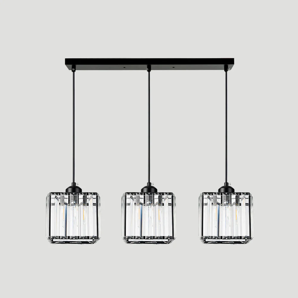 Modern Multi-Light Glass Pendant Light �C Sleek Geometric Design for Kitchen or Dining Room