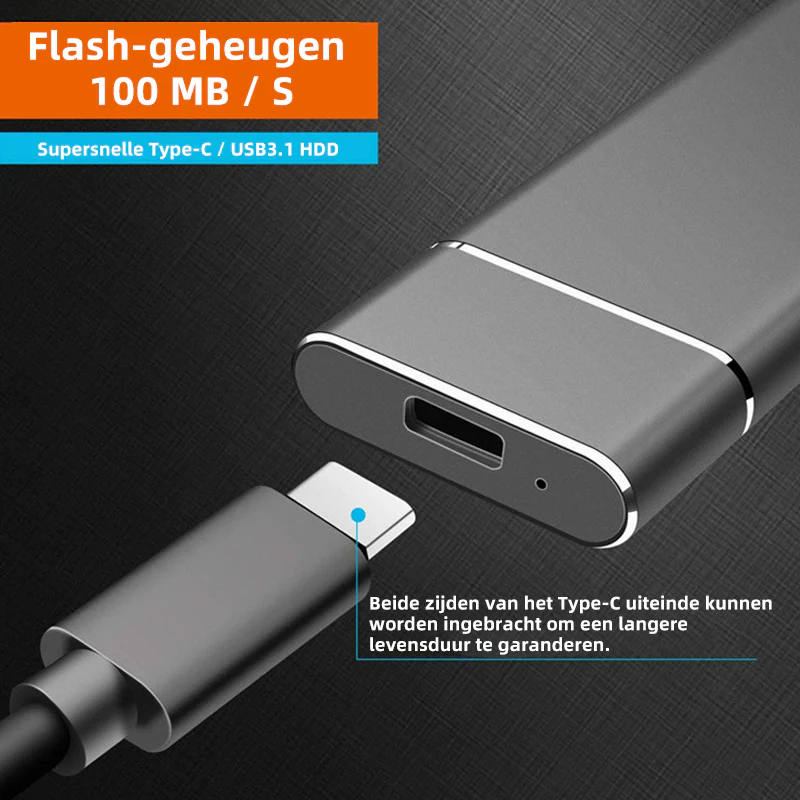 High-Speed External SSD with 520MB/s Transfer - Durable Aluminum Design