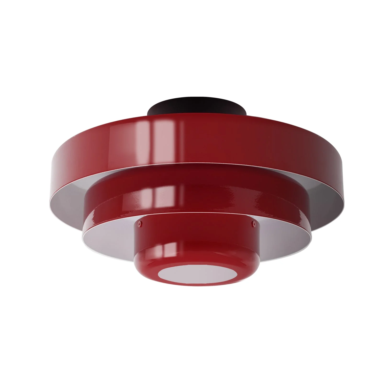 Mid-Century Modern Iron Flush Mount Ceiling Light with Tiered Geometric Design