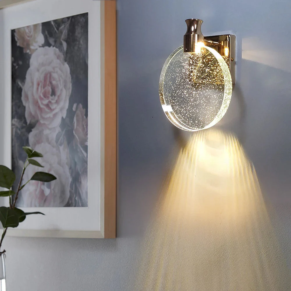 Modern Circular LED Wall Sconce �C Minimalist Glass & Metal Accent Light
