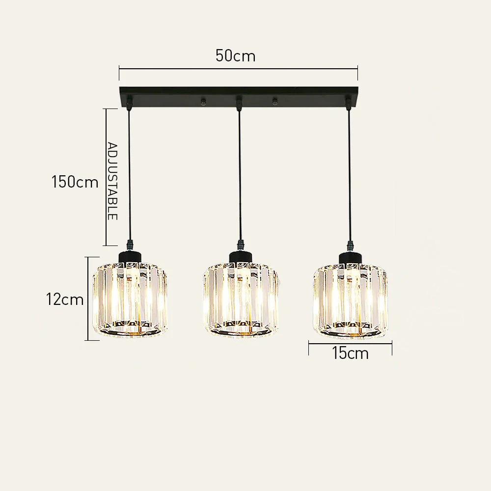 Modern Multi-Light Glass Pendant Light �C Sleek Geometric Design for Kitchen or Dining Room