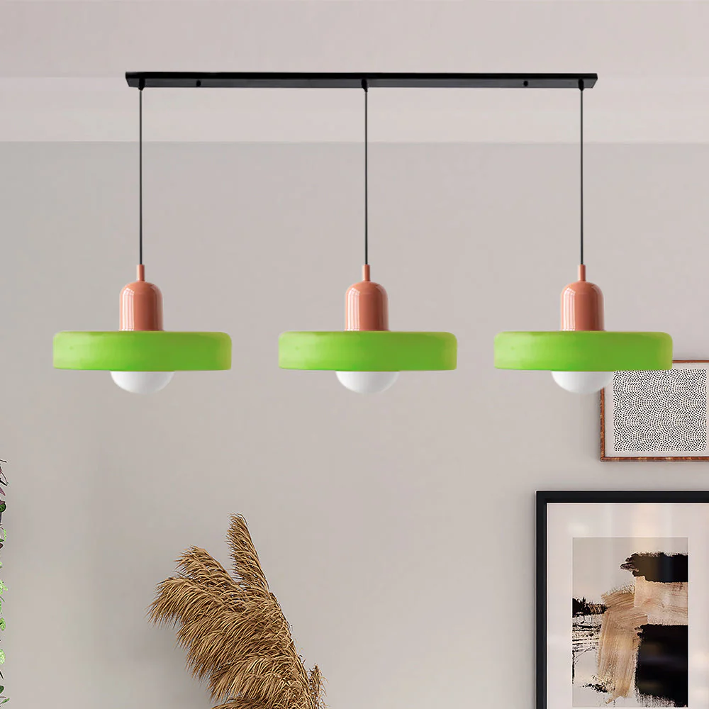 Modern Minimalist 3-Light Bauhaus Pendant Lamp with Glossy Glass Finish