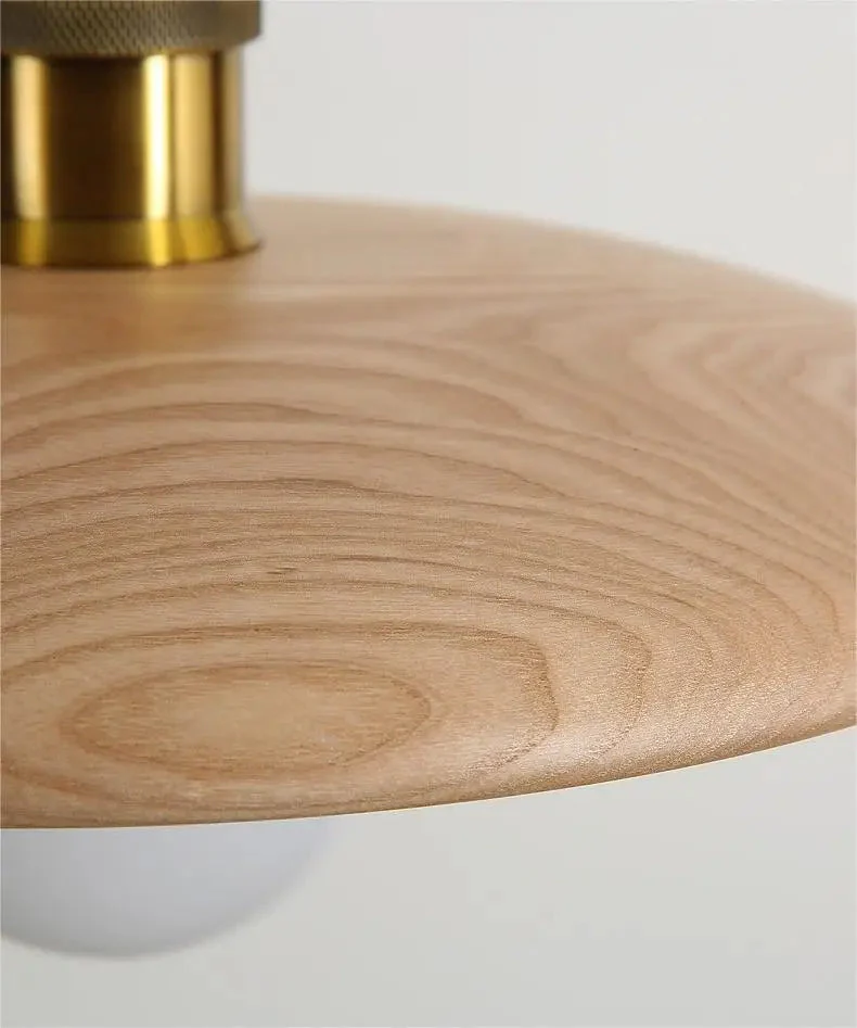 Minimalist Wood Grain Pendant Light with Sleek Dome Design