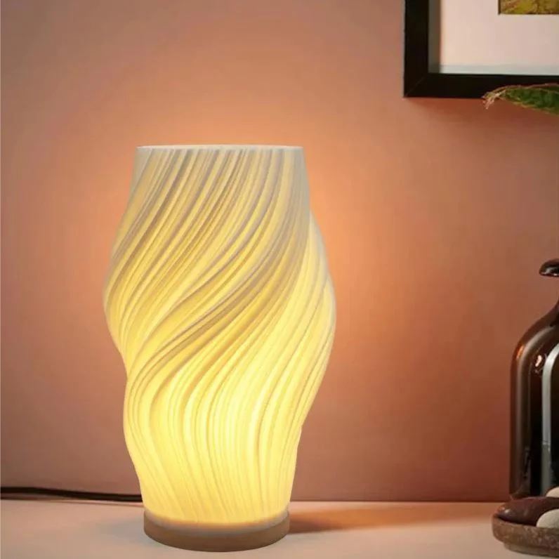 Modern Sculptural Wavecrest Lamp �?Artistic Table Lamp with Fluid Design
