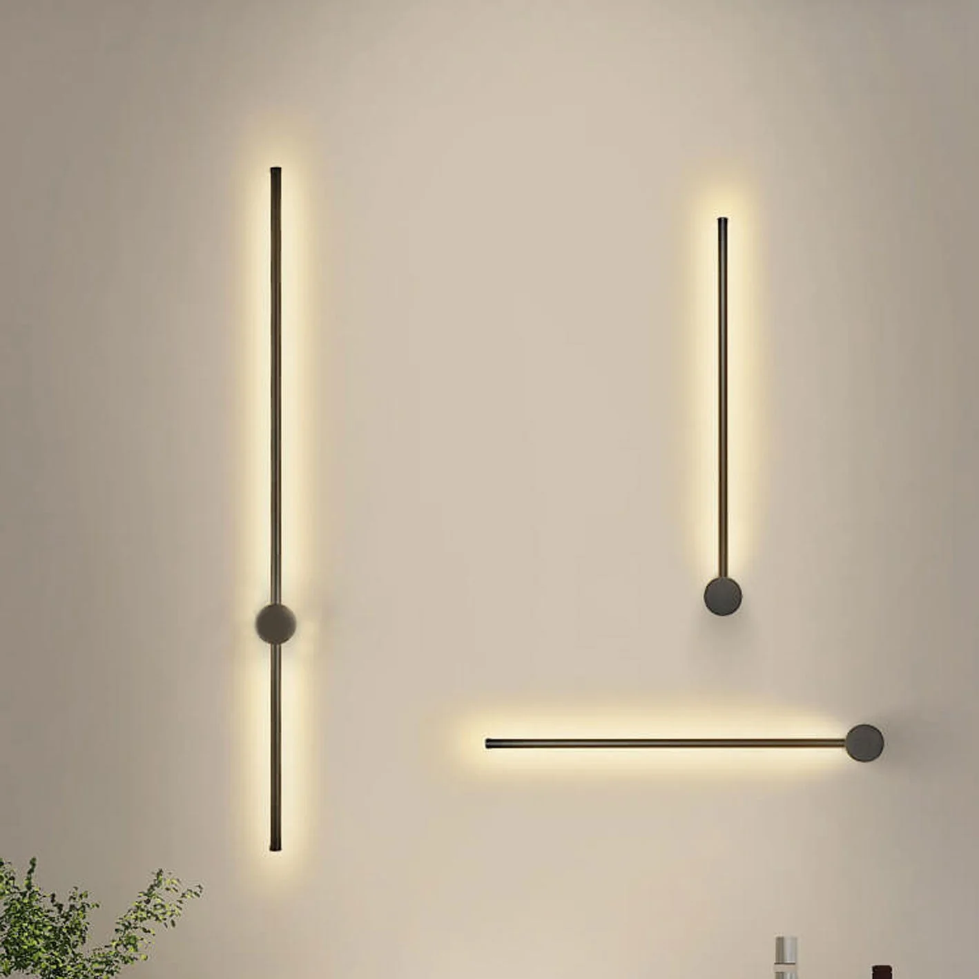 Modern LED Wall Light �?Minimalist Aluminium Sconce with Twin Linear Rod Design