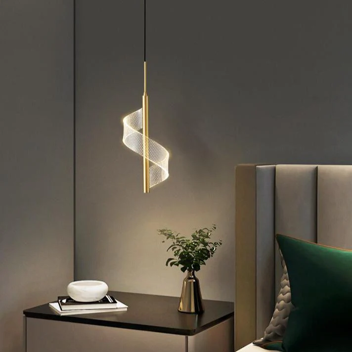 Modern LED Pendant Light �C Minimalist Spiral Design with Adjustable Hanging Height