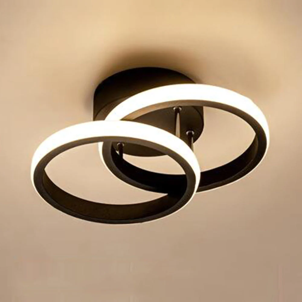Modern LED Ceiling Light with Sculptural Loop Design �C Iron & Acrylic Flush Mount