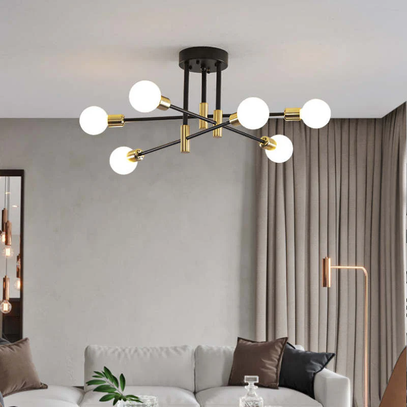 Modern Nordic Flush Ceiling Light �C Minimalist Metal Fixture with Geometric Design