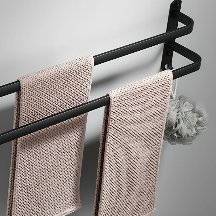 Wall-Mounted Modern Towel Rack with Swivel Arms and Hooks - DrySpace