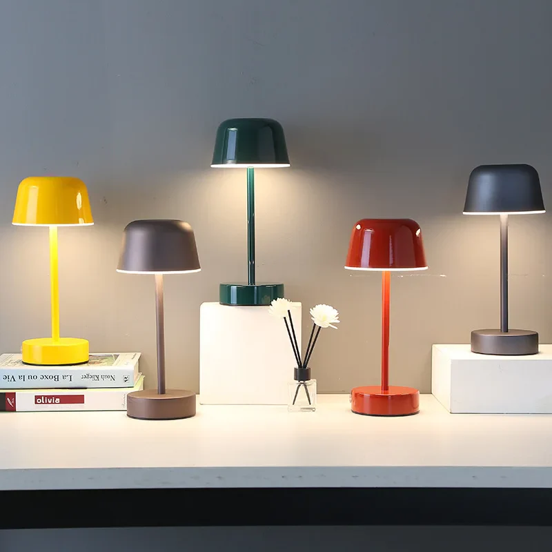 Modern Minimalist Table Lamp with Adjustable Brightness & Rechargeable Battery