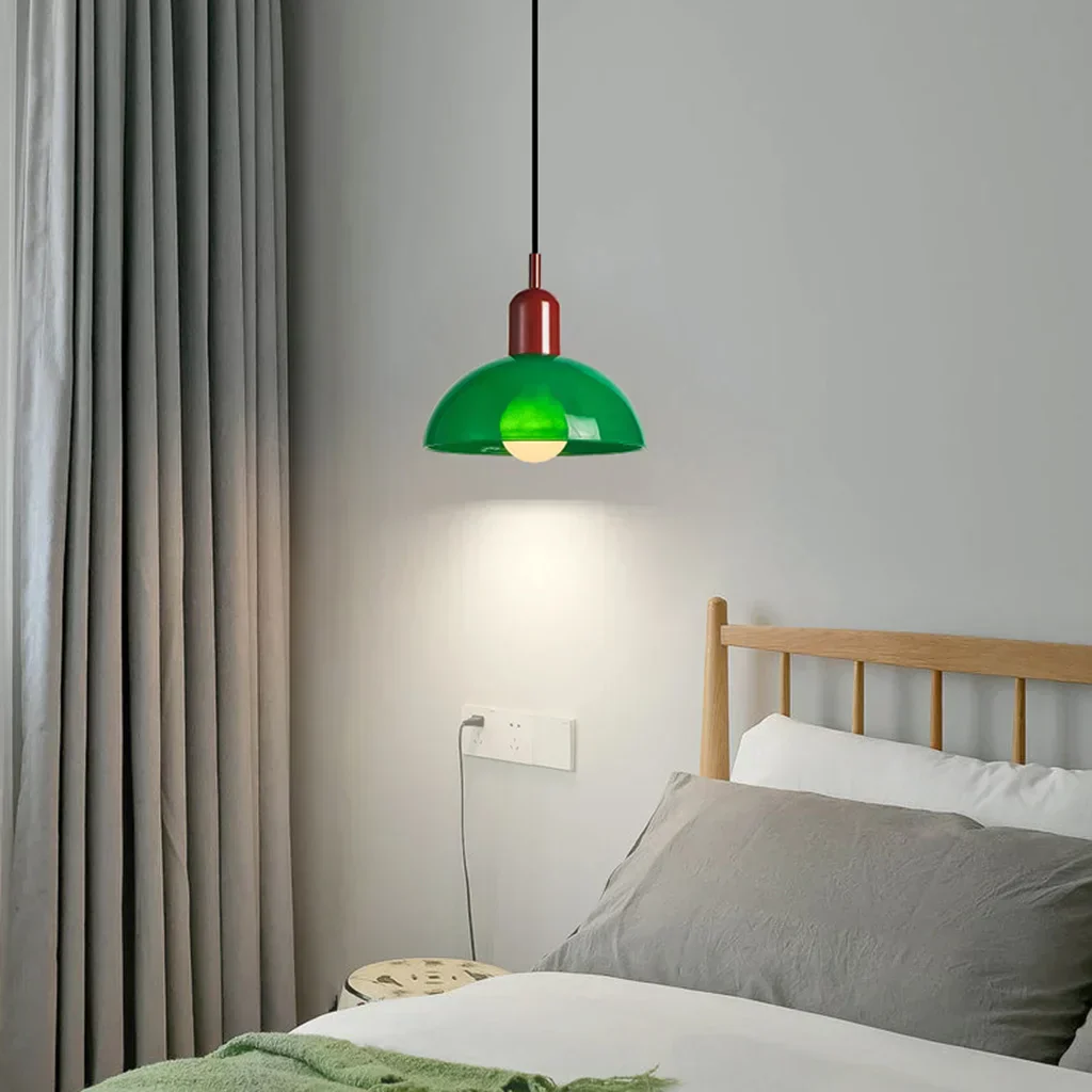 Modern Glass Bowl Pendant Light - Sleek Dome Design with LED Illumination