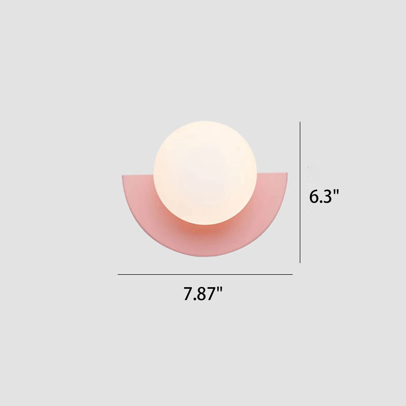 Glass Globe Wall Sconce, Modern Minimalist Light with Geometric Semicircle Base