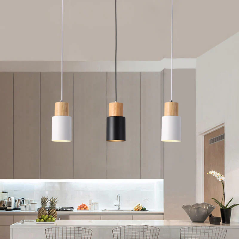 Minimalist LED Pendant Light - Nordic Style, Adjustable Aluminum Cylinder