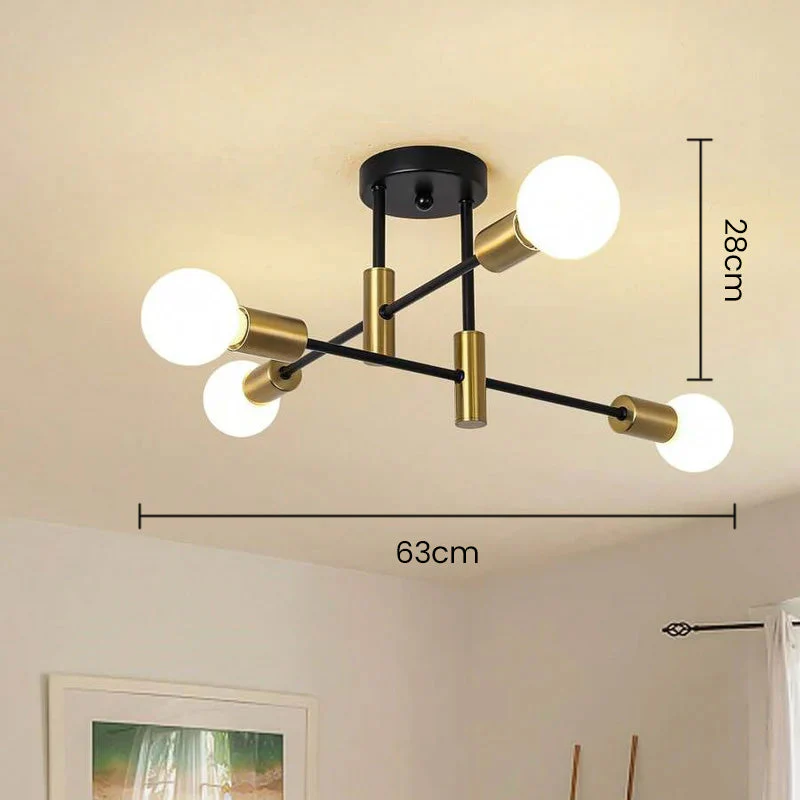 Modern Nordic Flush Ceiling Light �C Minimalist Metal Fixture with Geometric Design