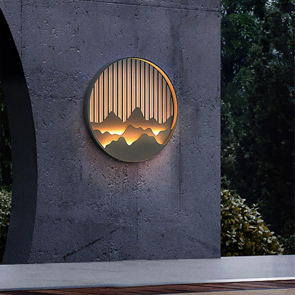 Modern Outdoor Wall Light �C Weatherproof LED Garden Lamp with 3D Mountain Design