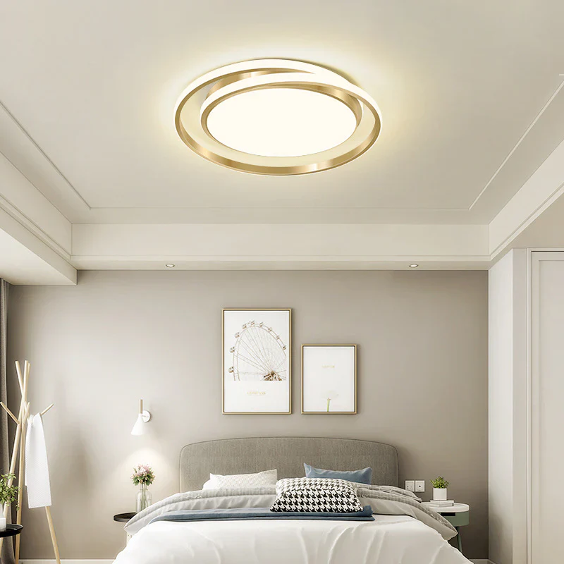 Modern Minimalist LED Flush Ceiling Light �C Circular Iron & Acrylic Fixture