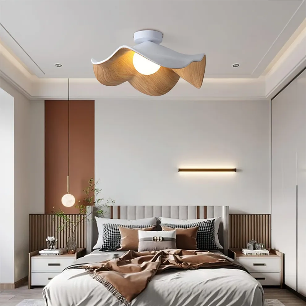 Contemporary Nordic Flush Mount Ceiling Light with Lotus Petal Design
