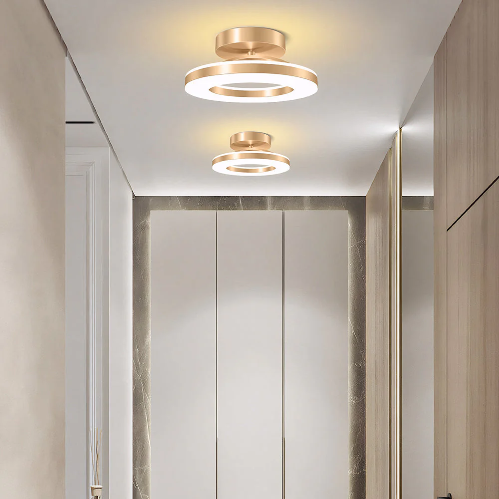 Modern Flush Mount LED Ceiling Light �C Minimalist Ring Design in Iron for Hallways