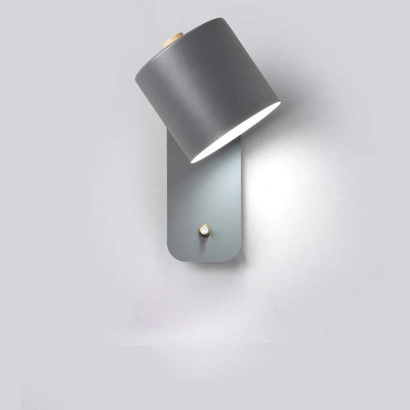Modern Cylinder Wall Sconce with Switch - Minimalist LED Light Fixture