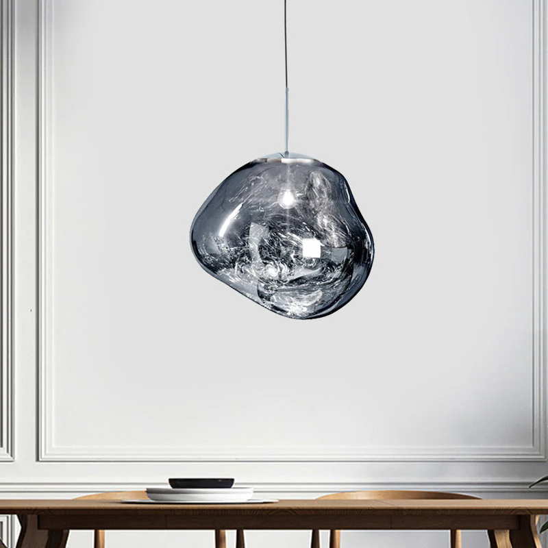 Modern Glass Pendant Light �C Sculptural Irregular Design, E27 Fitting