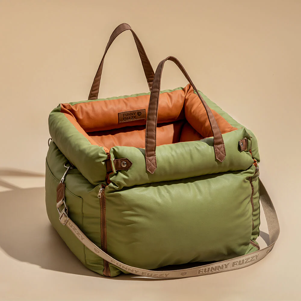 Luxury Dog Car Seat with Safety Belt & Plush Interior