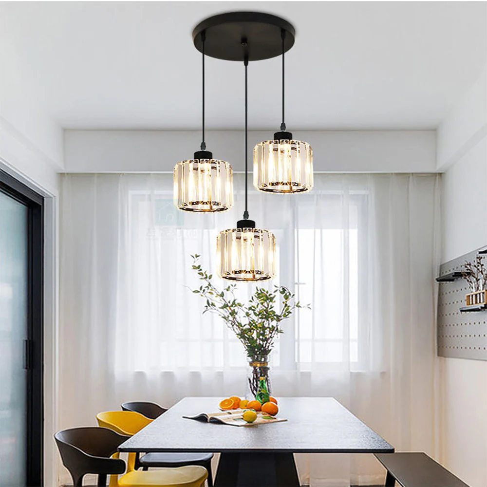 Modern Multi-Light Glass Pendant Light �C Sleek Geometric Design for Kitchen or Dining Room