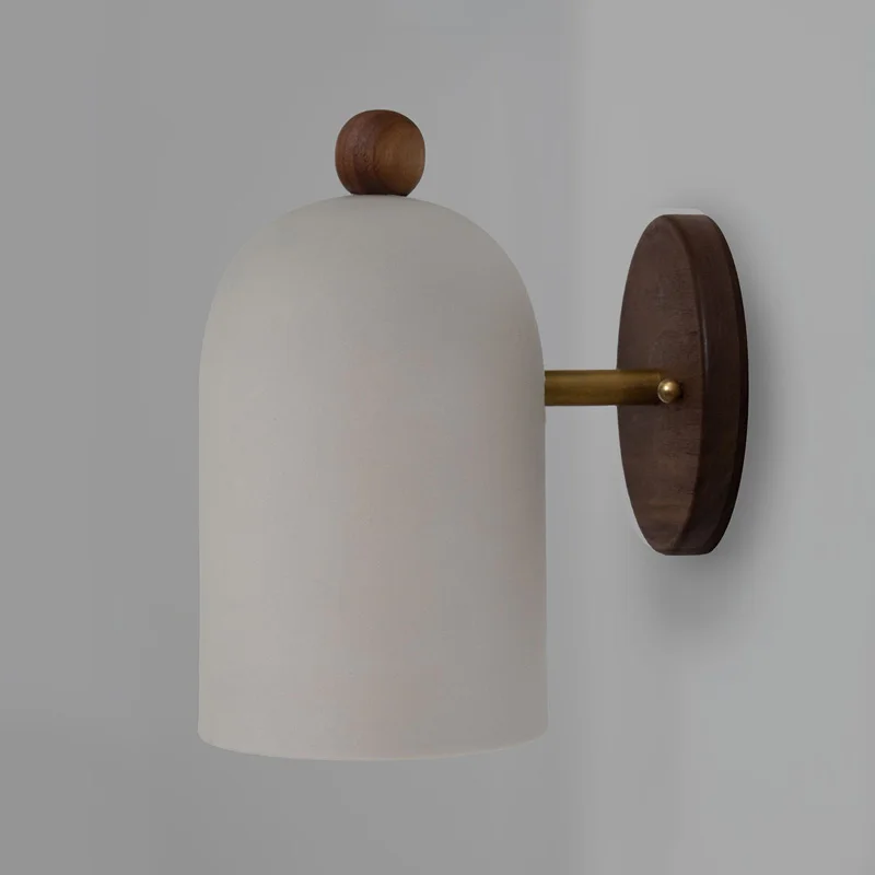 Wabi-Sabi Walnut Wall Sconce �?Modern Minimalist LED Light Fixture