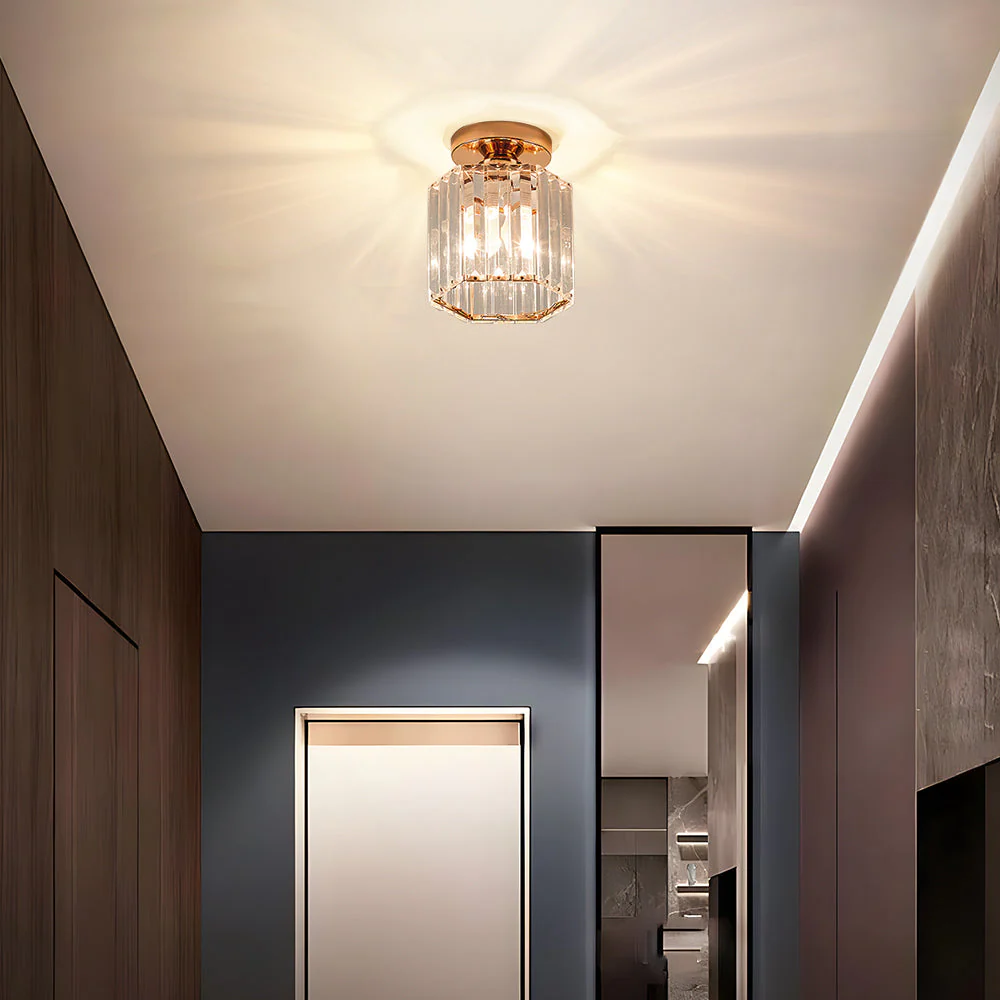 Modern Crystal Flush Ceiling Light �C Contemporary Hallway Chandelier Fixture