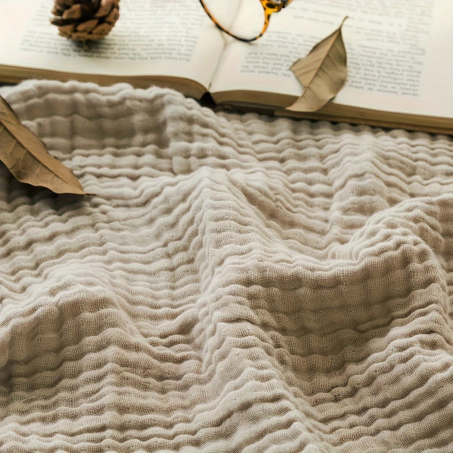 Bohemian Muslin Blanket, 6-Layer Gauze, Soft and Breathable