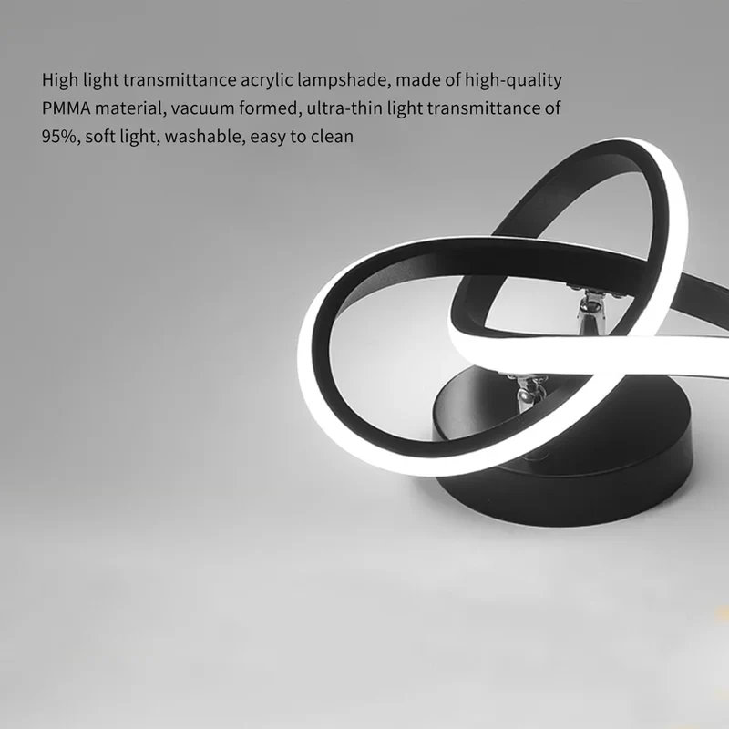 Modern LED Ceiling Light with Sculptural Loop Design �C Iron & Acrylic Flush Mount