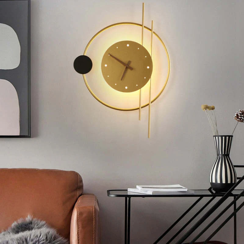 Modern LED Wall Clock with Ambient Lighting �?Minimalist Metal Design for Home Decor