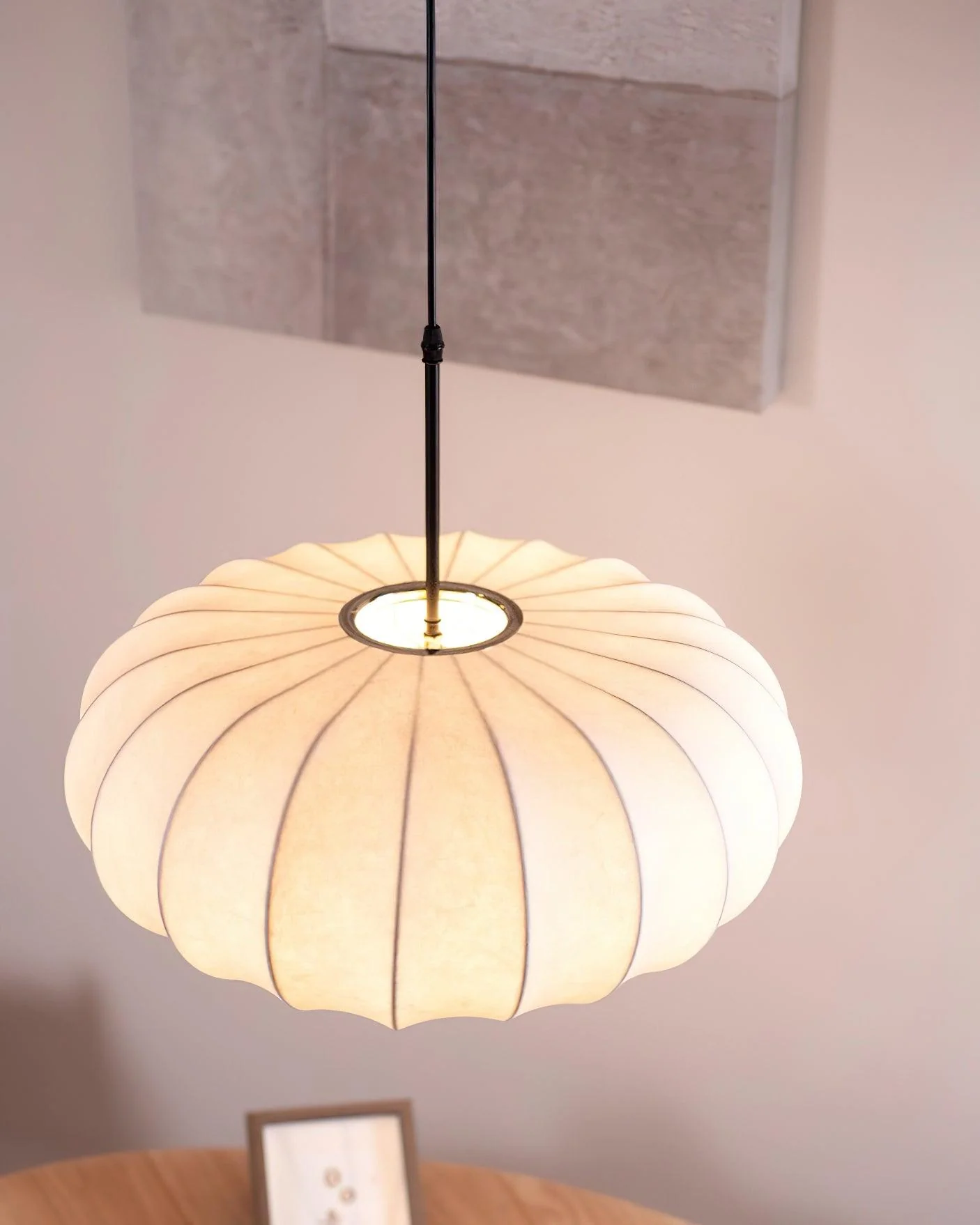 Minimalist Verona Pendant Light with Ribbed Design and Japanese Elegance