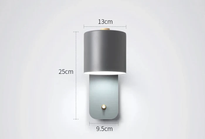 Modern Cylinder Wall Sconce with Switch - Minimalist LED Light Fixture