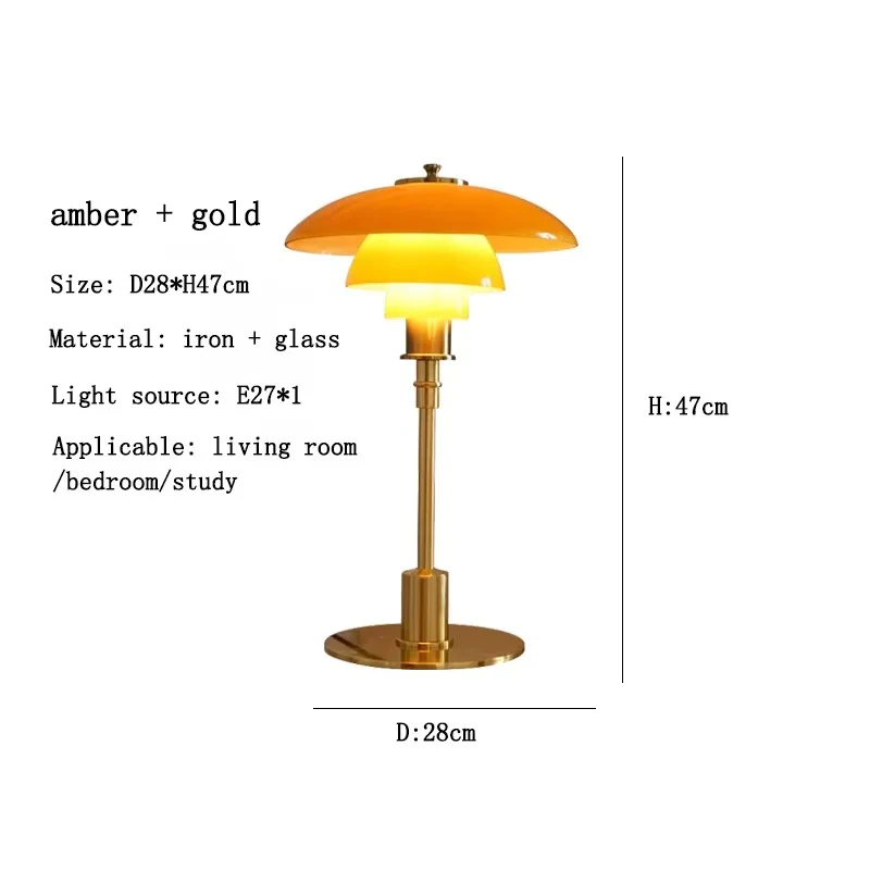 Scandinavian Art Deco Table Lamp with Glossy Dome Shade