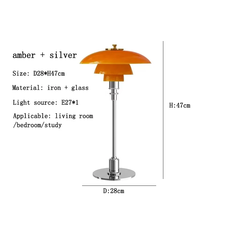 Scandinavian Art Deco Table Lamp with Glossy Dome Shade