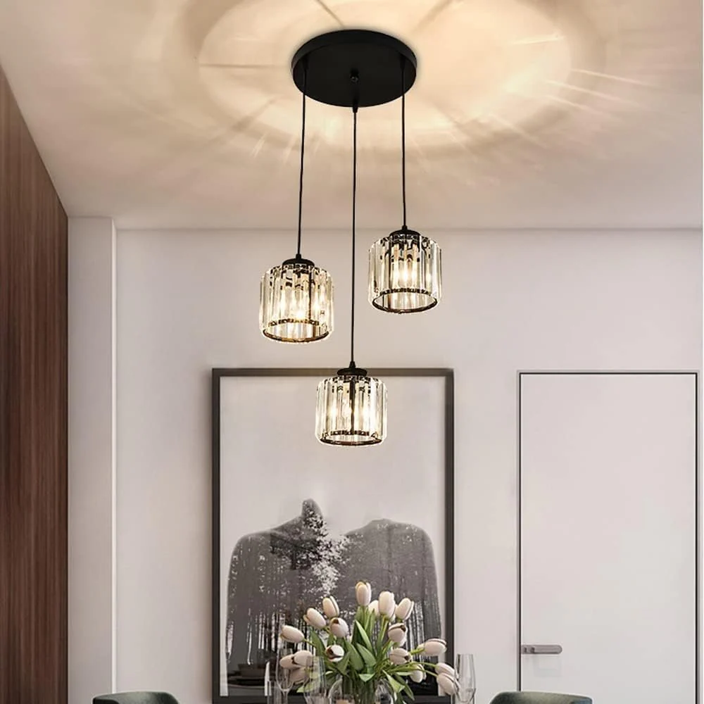 Modern Multi-Light Glass Pendant Light �C Sleek Geometric Design for Kitchen or Dining Room