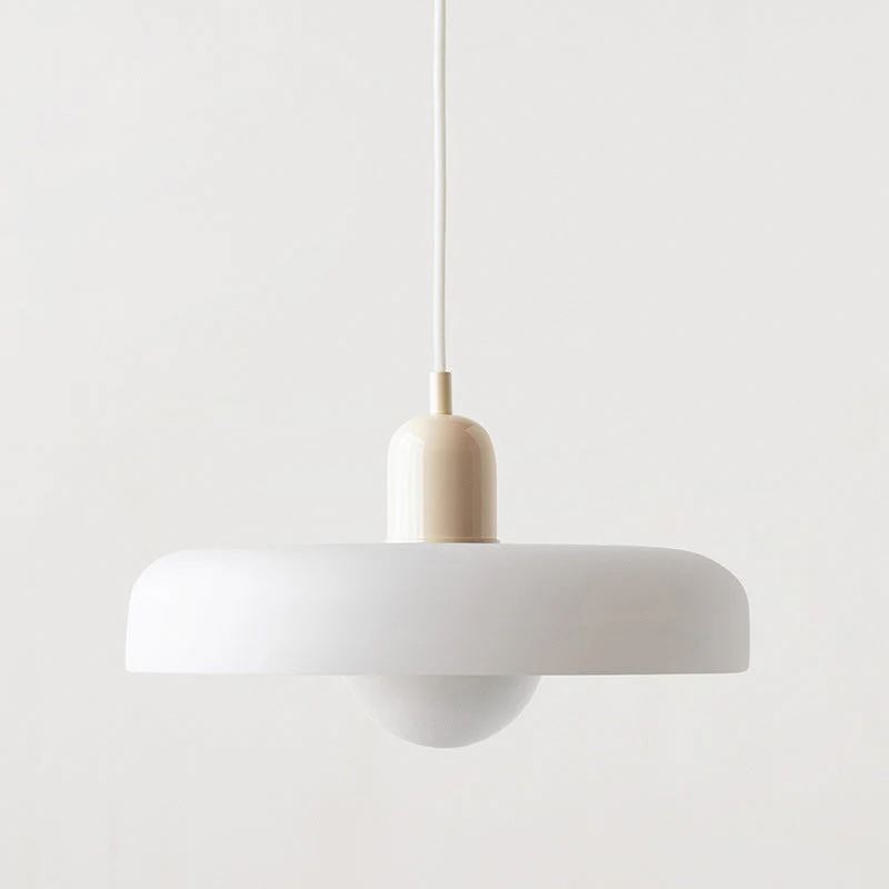 Modern Bauhaus Pendant Light with Glossy Glass Shade