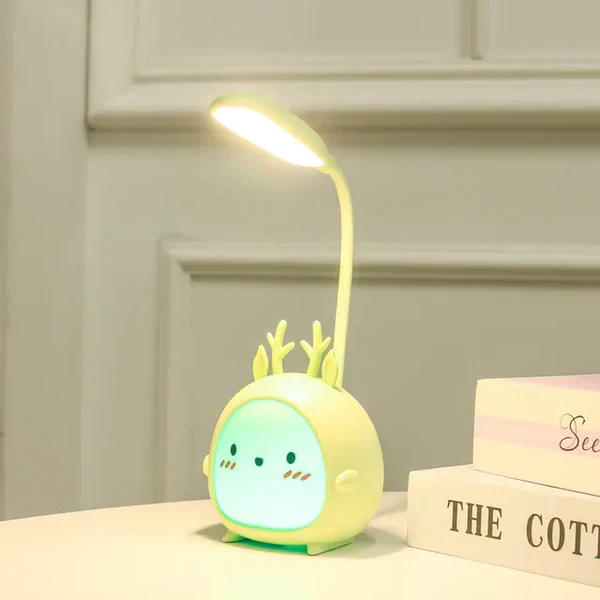 Animal-Shaped LED Table Lamp with USB Nightlight & Flexible Neck