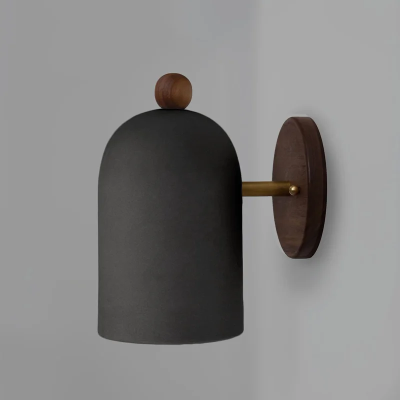 Wabi-Sabi Walnut Wall Sconce �?Modern Minimalist LED Light Fixture