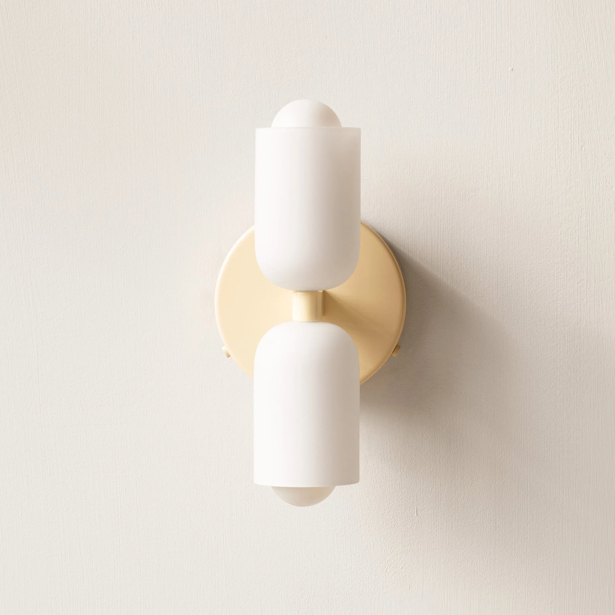 Modern Double Wall Light with Cylindrical Shades �C Sleek Metal Sconce for Indoor Use