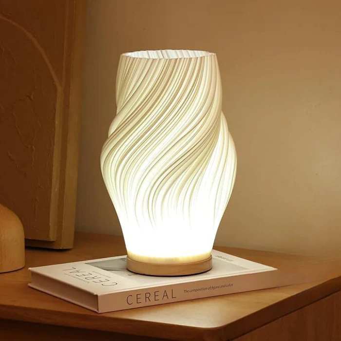 Modern Sculptural Wavecrest Lamp �?Artistic Table Lamp with Fluid Design