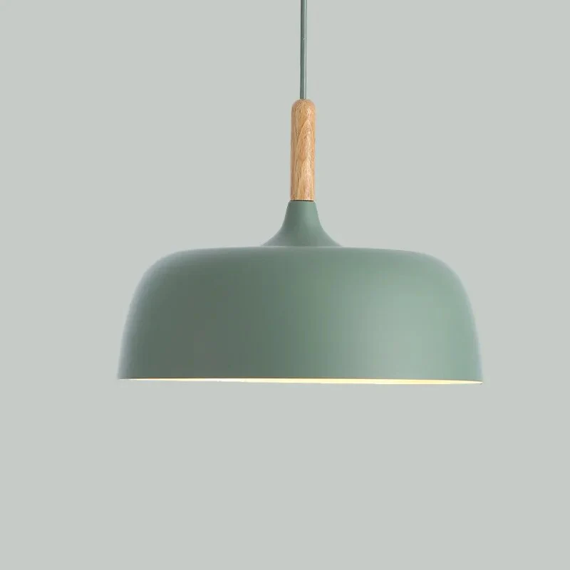 Modern Nordic Pendant Lamp with LED Lighting and Wooden Accent
