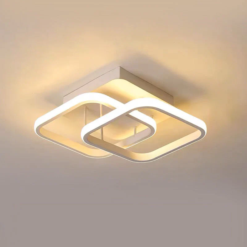 Modern LED Ceiling Light with Sculptural Loop Design �C Iron & Acrylic Flush Mount