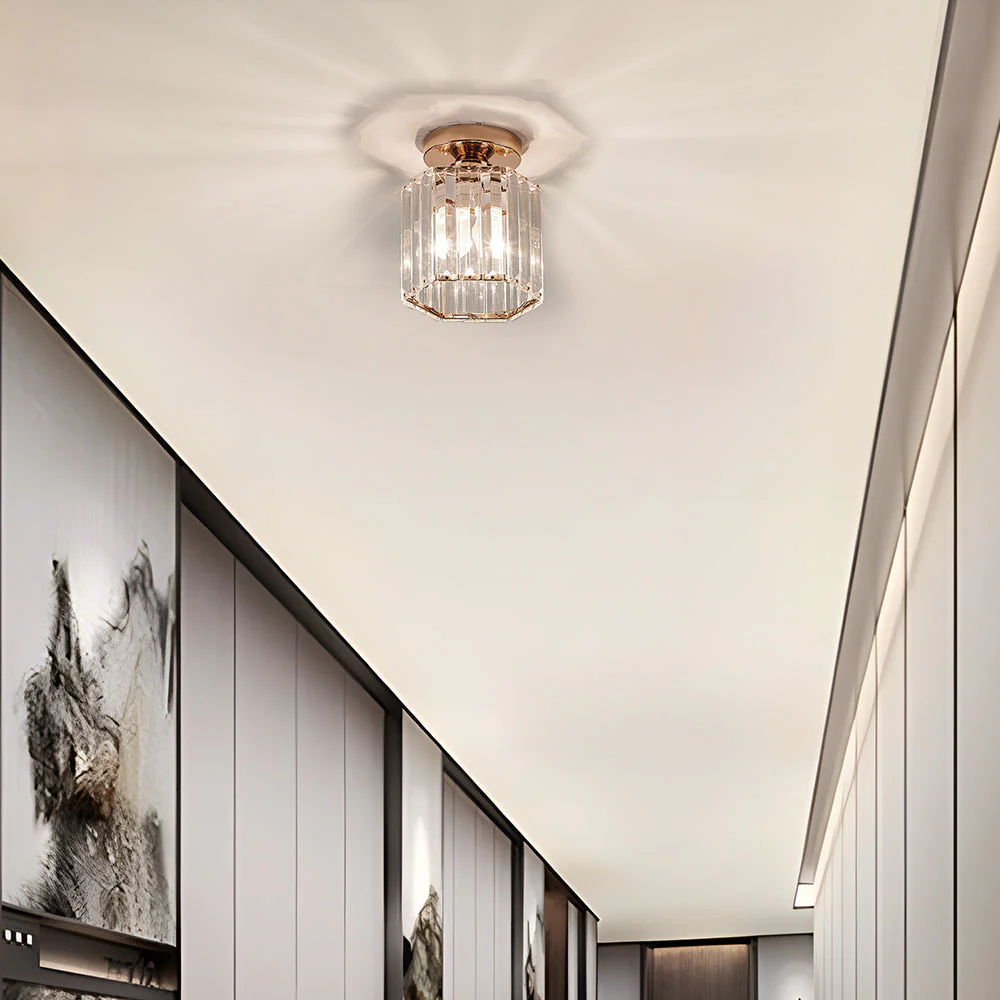 Modern Crystal Flush Ceiling Light �C Contemporary Hallway Chandelier Fixture