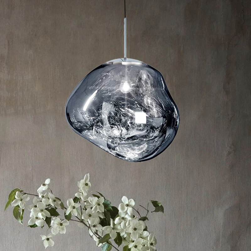 Modern Glass Pendant Light �C Sculptural Irregular Design, E27 Fitting