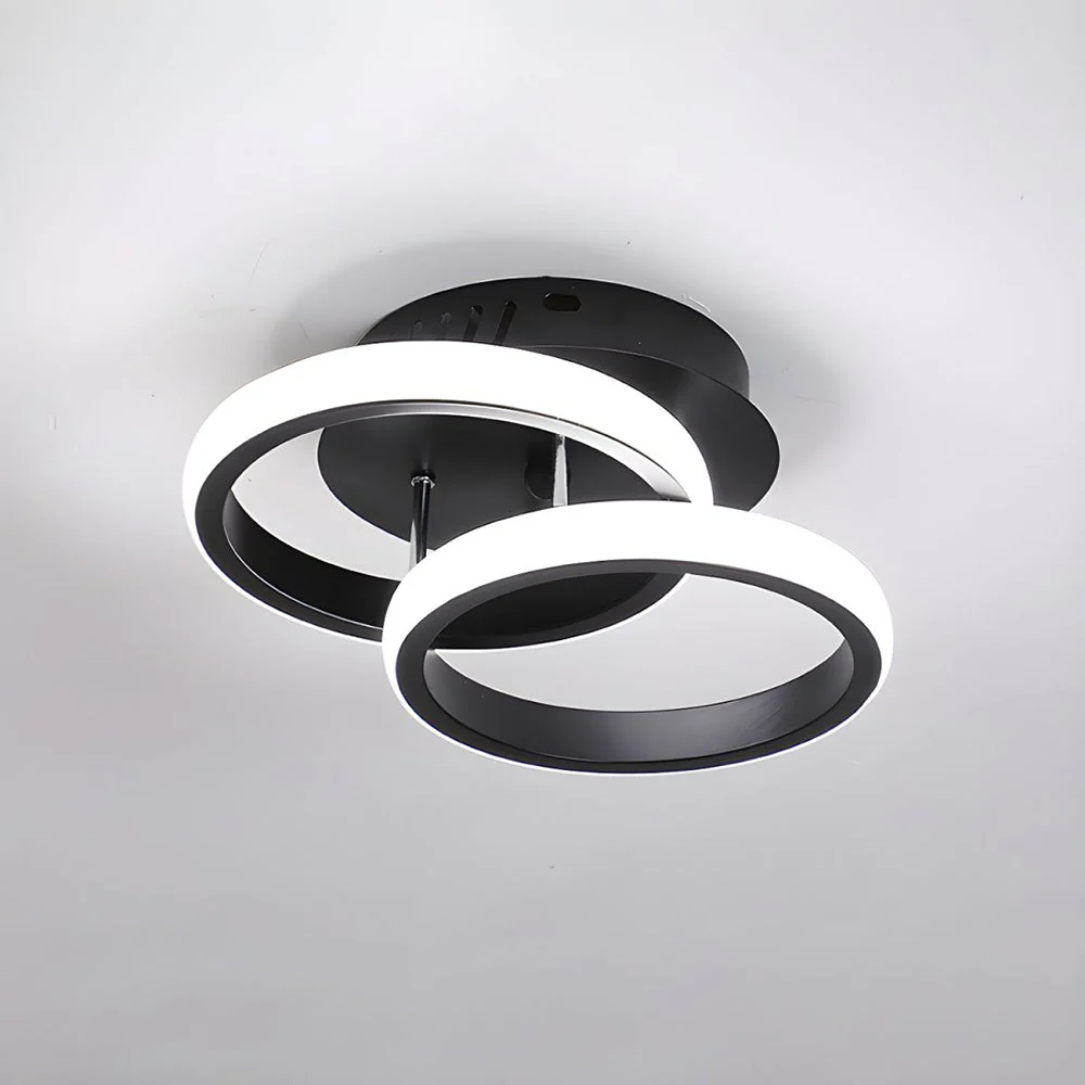Modern LED Ceiling Light with Sculptural Loop Design �C Iron & Acrylic Flush Mount
