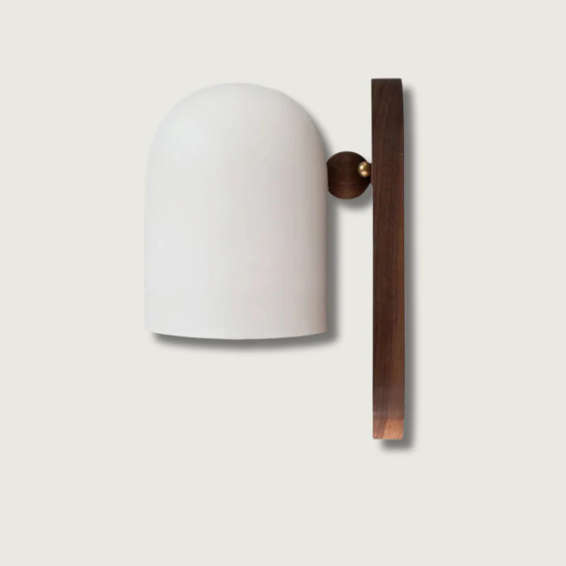 Wabi-Sabi Walnut Wall Sconce �?Modern Minimalist LED Light Fixture